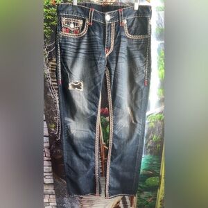 True religion jeans men’s distressed size 34 RARE straight